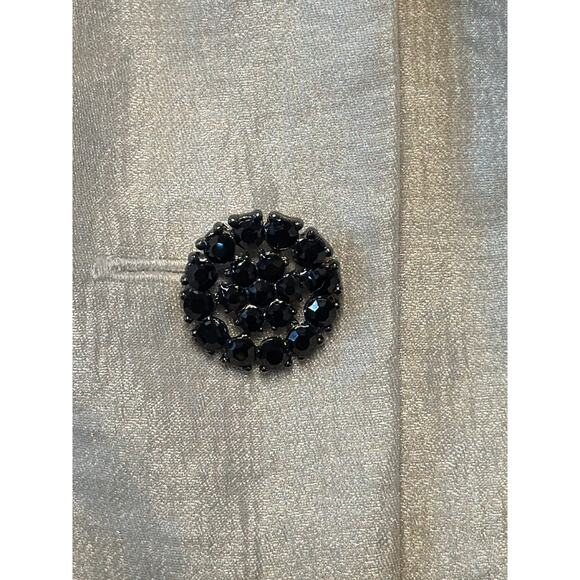 Adrianna Papell Jacket Champagne 3/4 Sleeve Ruffle Belt Elegant Blazer Coat WM 8 - Picture 3 of 12